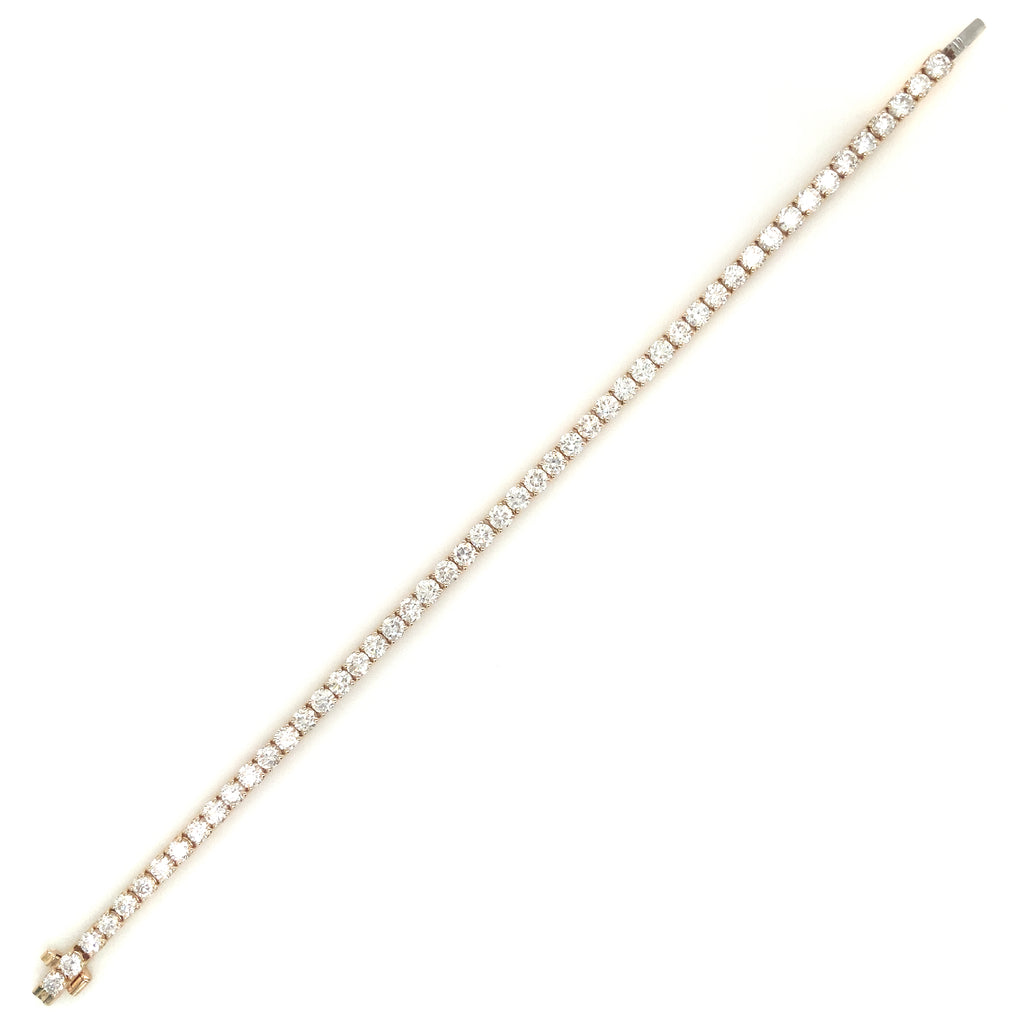 Classic 4 Prong 50 Lab Grown Diamond 7 cts Tennis Bracelet set in 14K Yellow Gold - Image 1 of 6