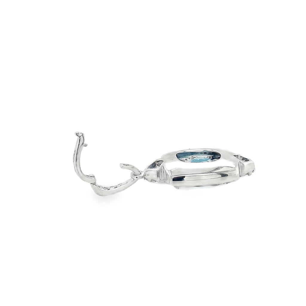 ASBA Collection Art Deco Inspired Aquamorin and Diamond Pendant Set in 14K White Gold - Image 6 of 13