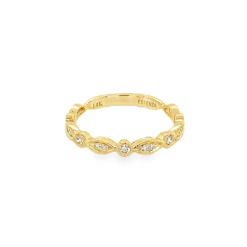 Fancy Stackable Band Round Brilliant Diamonds 0.20ctw 14K Yellow&nbsp; Gold - Image 1 of 7