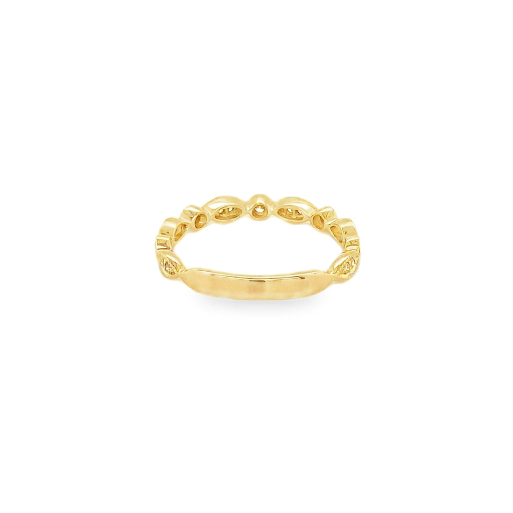 Fancy Stackable Band Round Brilliant Diamonds 0.20ctw 14K Yellow&nbsp; Gold - Image 2 of 7