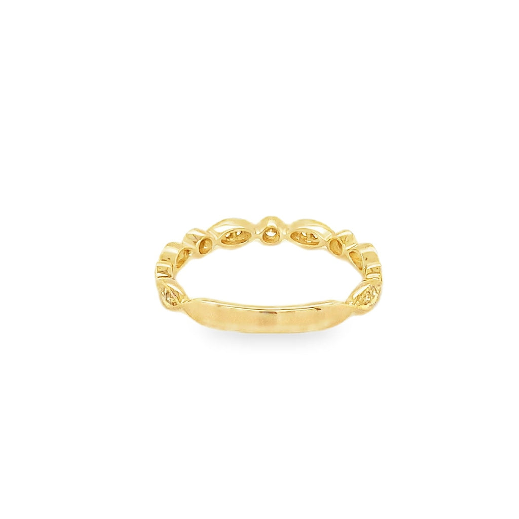 Fancy Stackable Band Round Brilliant Diamonds 0.20ctw 14K Yellow&nbsp; Gold - Image 4 of 7