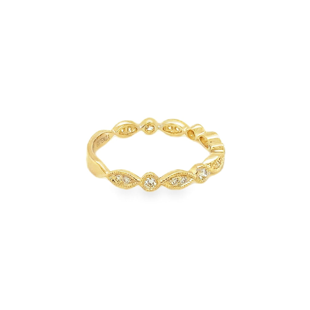 Fancy Stackable Band Round Brilliant Diamonds 0.20ctw 14K Yellow&nbsp; Gold - Image 3 of 7