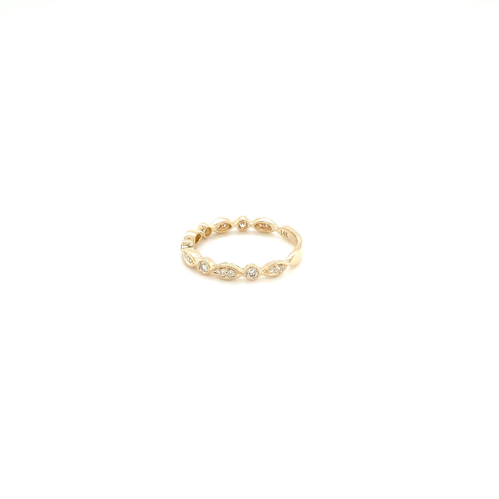 Fancy Stackable Band Round Brilliant Diamonds 0.20ctw 14K Yellow&nbsp; Gold - Image 7 of 7