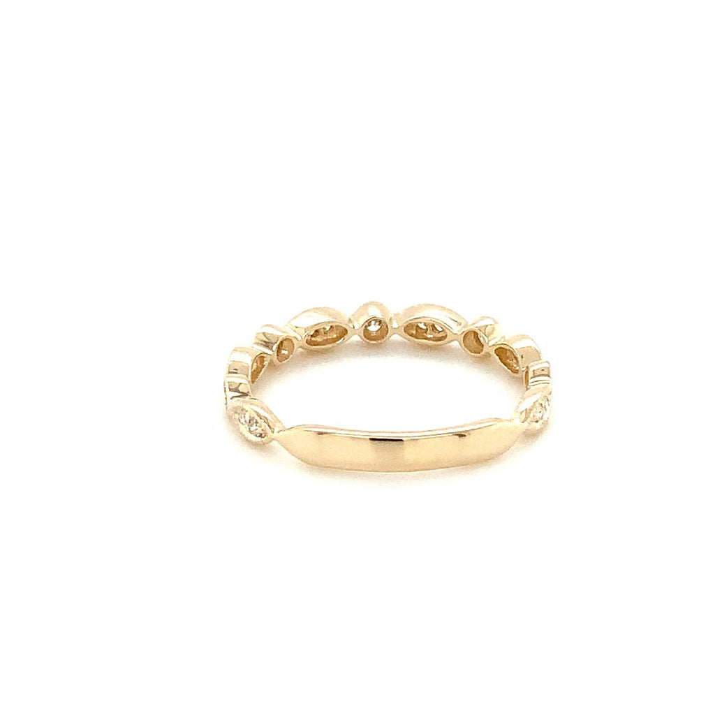Fancy Stackable Band Round Brilliant Diamonds 0.20ctw 14K Yellow&nbsp; Gold - Image 5 of 7