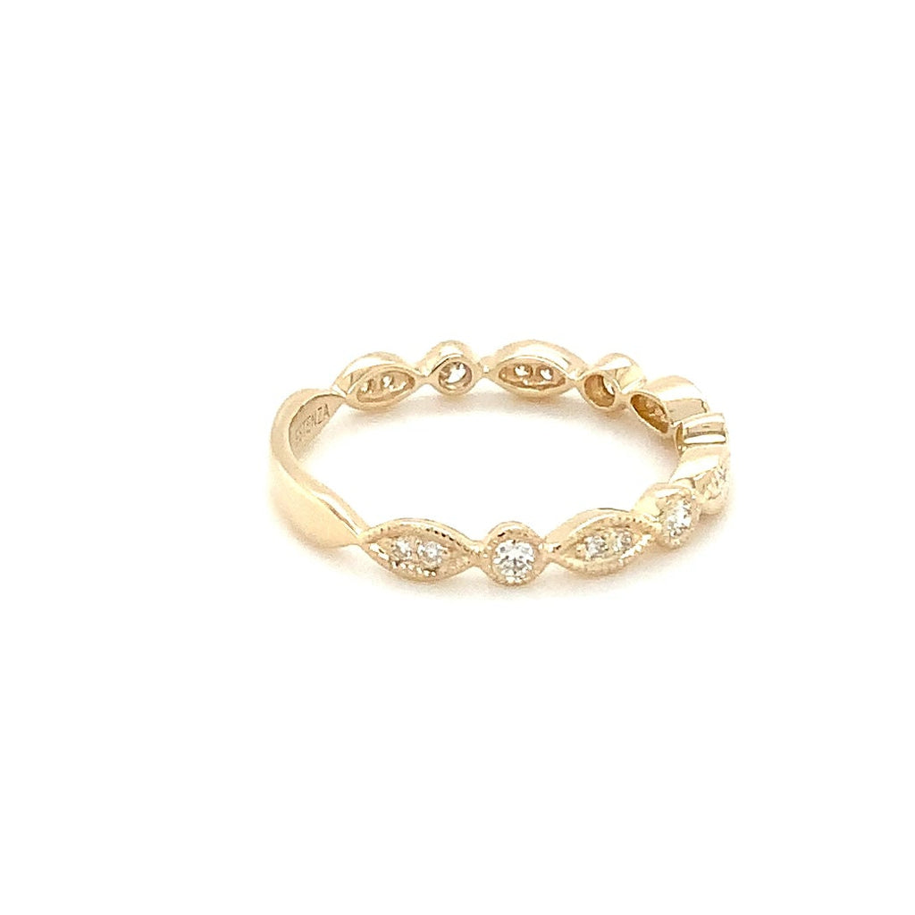 Fancy Stackable Band Round Brilliant Diamonds 0.20ctw 14K Yellow&nbsp; Gold - Image 6 of 7