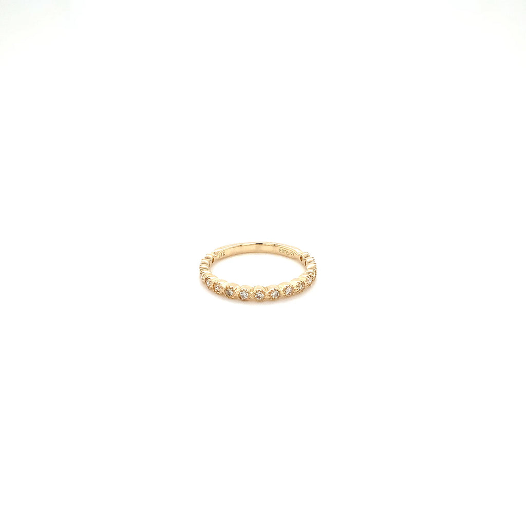 Milgrain Bezel Set Diamond Band Round Brilliant Cut Diamonds 0.30ctw 14K Yellow Gold - Image 6 of 8