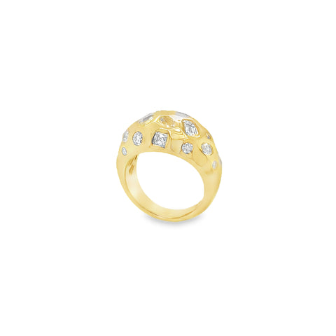 Christopher Designs L'Amour Crisscut® Mixed-cut Diamond Ring Set in 18K Yellow Gold - Image 1 of 5