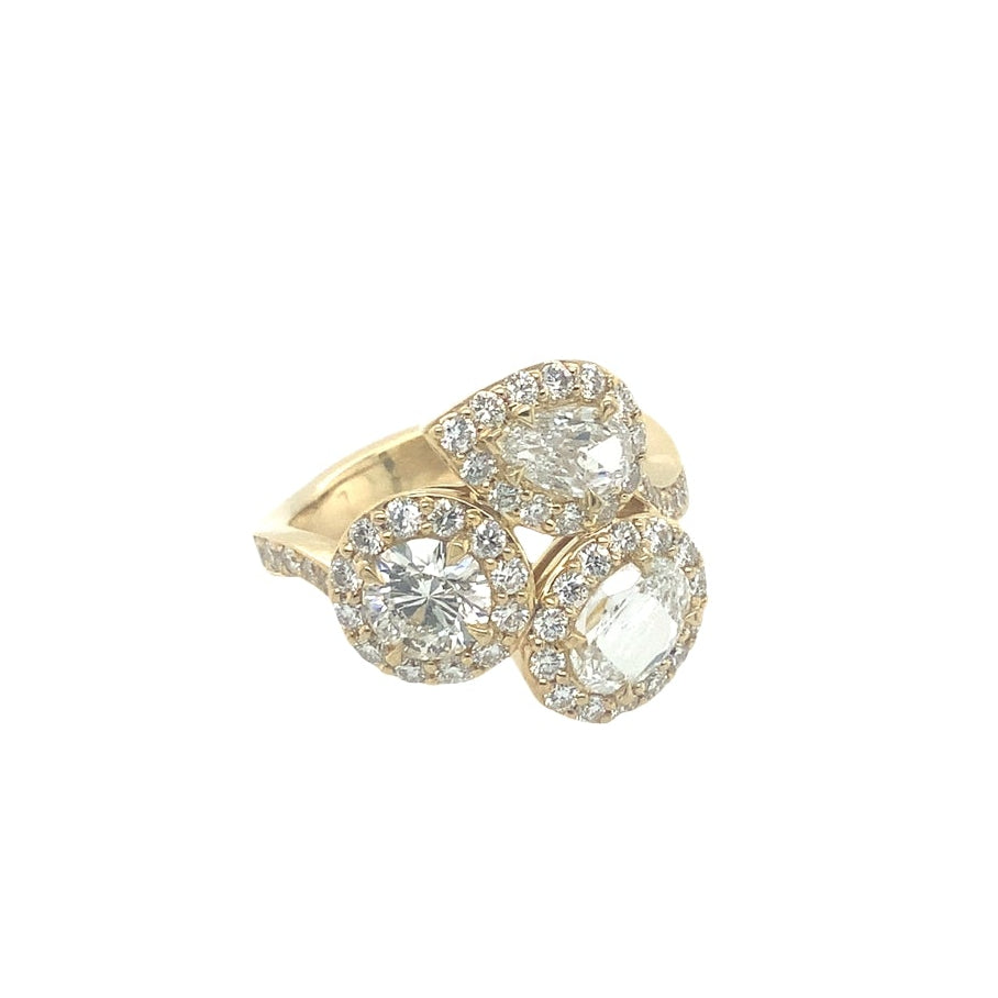 Christopher Designs L'Amour Crisscut® Diamonds Ring in 18K Yellow Gold