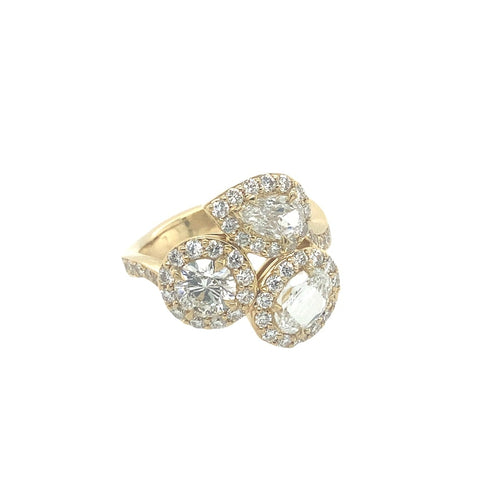 Christopher Designs L'Amour Crisscut® Diamonds Ring in 18K Yellow Gold