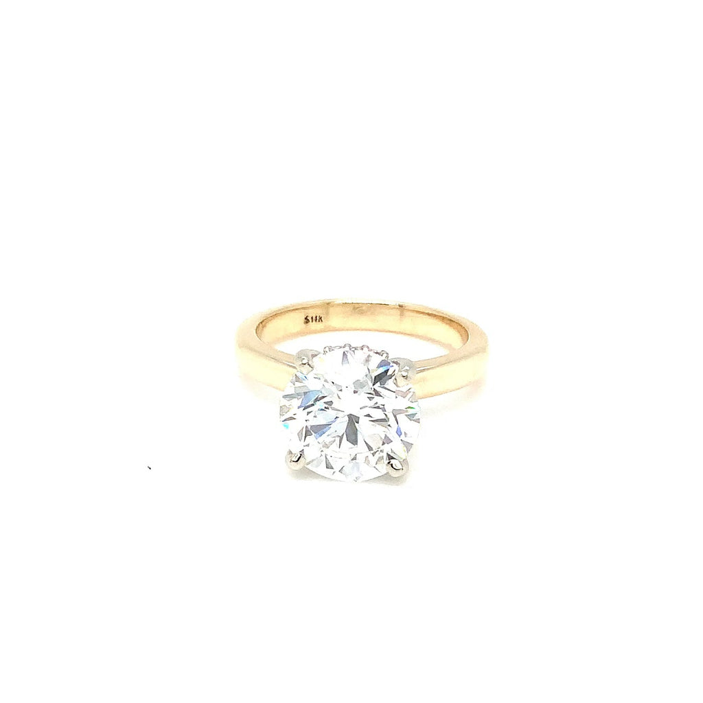 Brilliant Cut Lab Grown Solitaire Two Tone with Hidden Halo Ring 4.08 cts D VVS 2 - Image 1 of 4