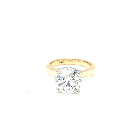 Brilliant Cut Lab Grown Solitaire Two Tone with Hidden Halo Ring 4.08 cts D VVS 2 - Image 1 of 4