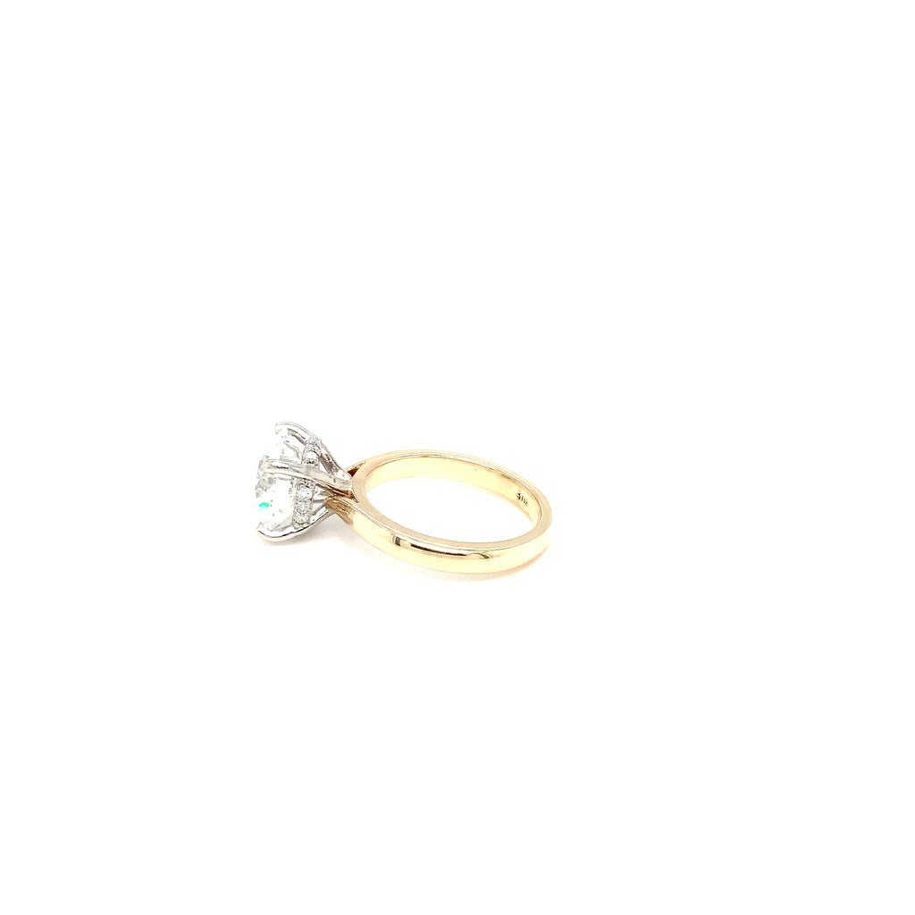 Brilliant Cut Lab Grown Solitaire Two Tone with Hidden Halo Ring 4.08 cts D VVS 2 - Image 2 of 4