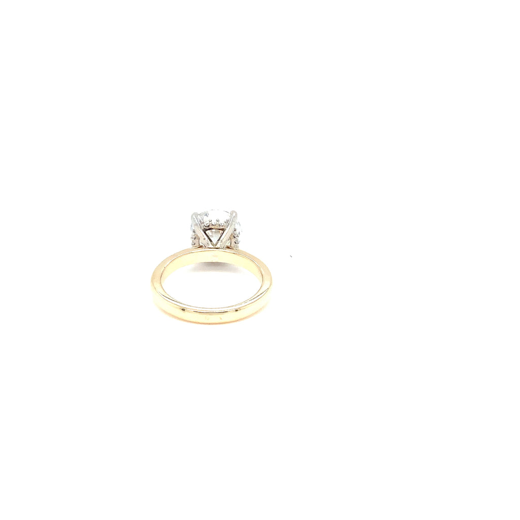 Brilliant Cut Lab Grown Solitaire Two Tone with Hidden Halo Ring 4.08 cts D VVS 2 - Image 3 of 4
