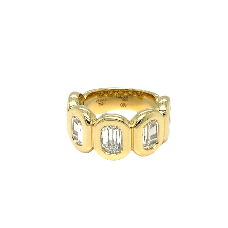 Christopher Designs L'Amour Crisscut® 5 Diamond Band set in 18K Yellow Gold - Image 8 of 9