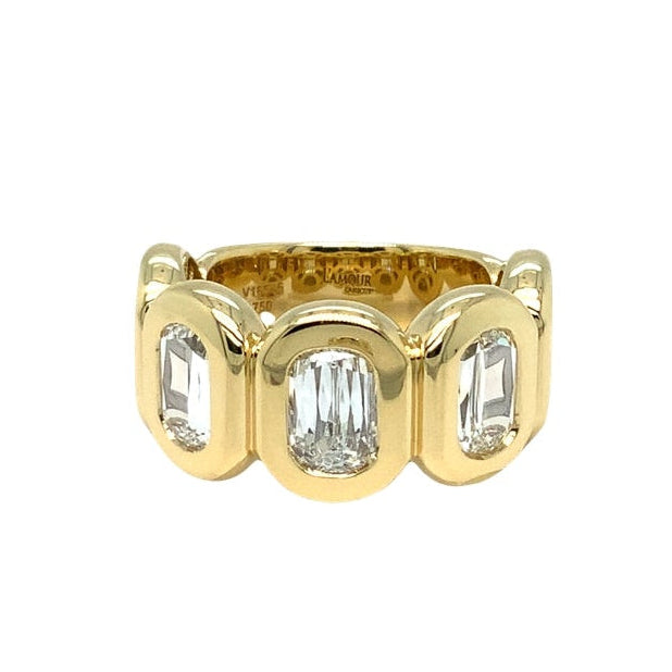 Christopher Designs L'Amour Crisscut® 5 Diamond Band set in 18K Yellow Gold - Image 1 of 9