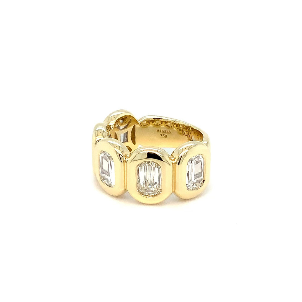 Christopher Designs L'Amour Crisscut® 5 Diamond Band set in 18K Yellow Gold - Image 3 of 9