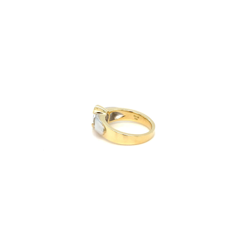 Christopher Designs L'Amour Crisscut® Three  Diamond Ring Set in 18K Two Tone - Image 4 of 7