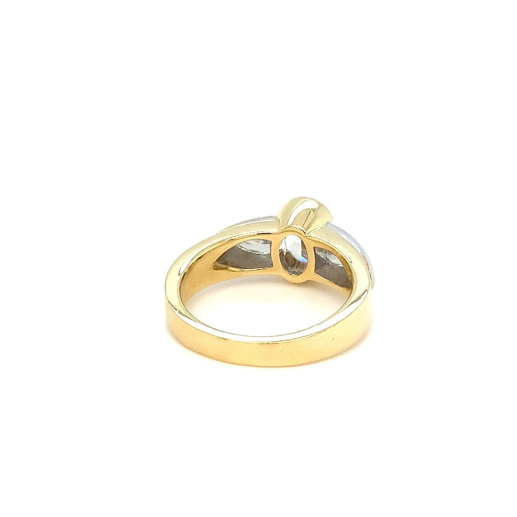 Christopher Designs L'Amour Crisscut® Three  Diamond Ring Set in 18K Two Tone - Image 5 of 7
