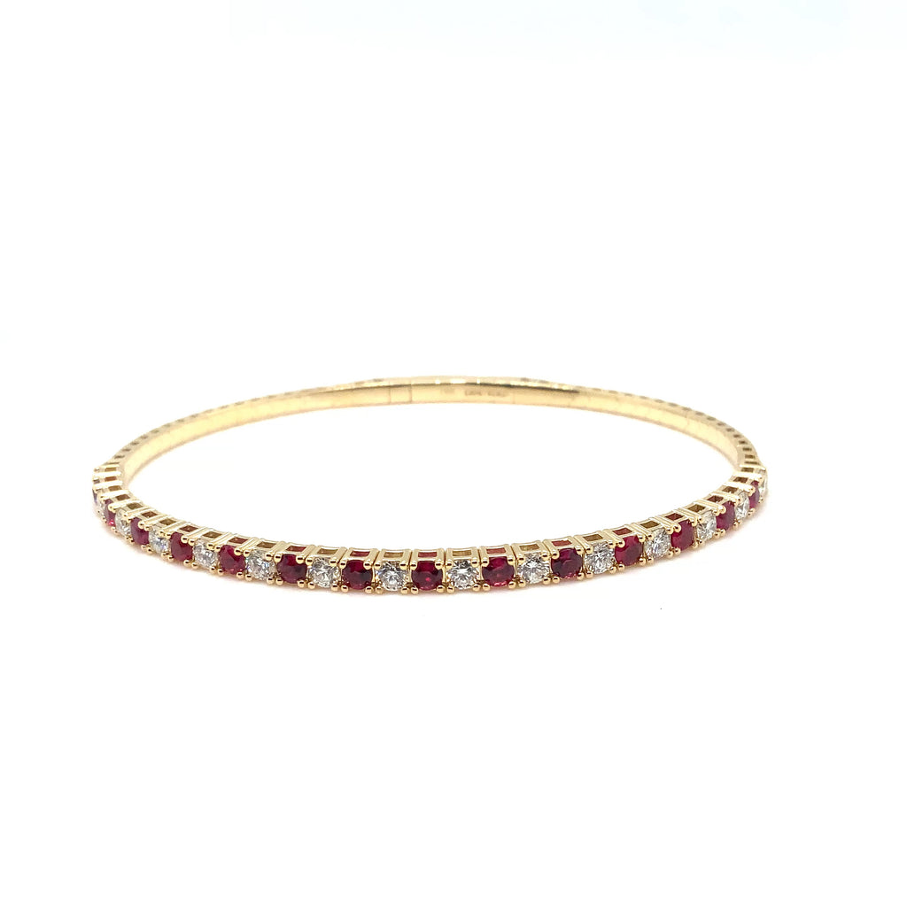 David Kord Flexi Diamond and Ruby Bracelet set in 18K Yellow Gold - Image 1 of 8