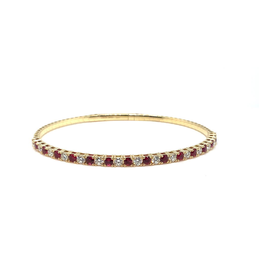 David Kord Flexi Diamond and Ruby Bracelet set in 18K Yellow Gold - Image 6 of 8