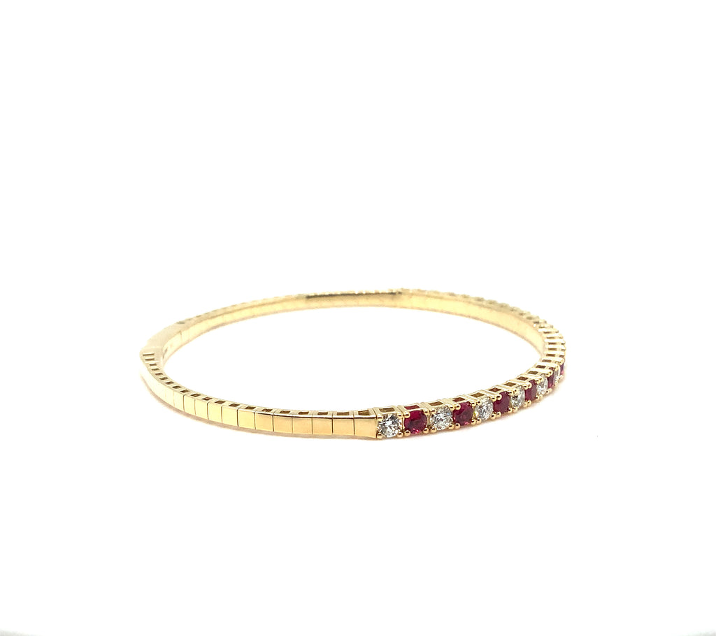 David Kord Flexi Diamond and Ruby Bracelet set in 18K Yellow Gold - Image 7 of 8