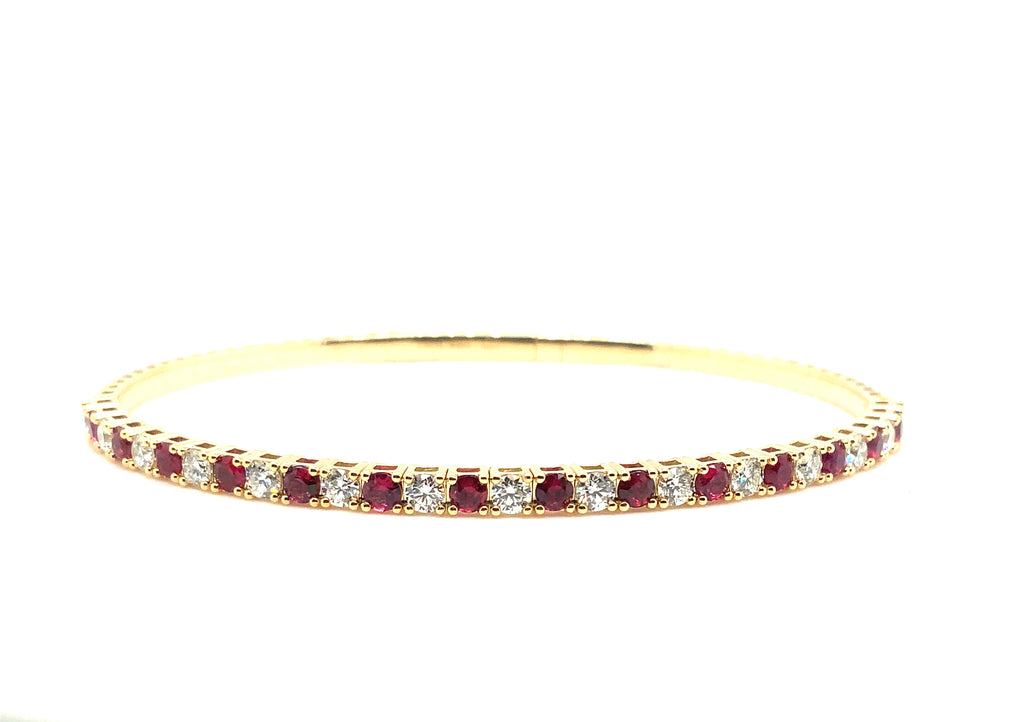 David Kord Flexi Diamond and Ruby Bracelet set in 18K Yellow Gold - Image 8 of 8