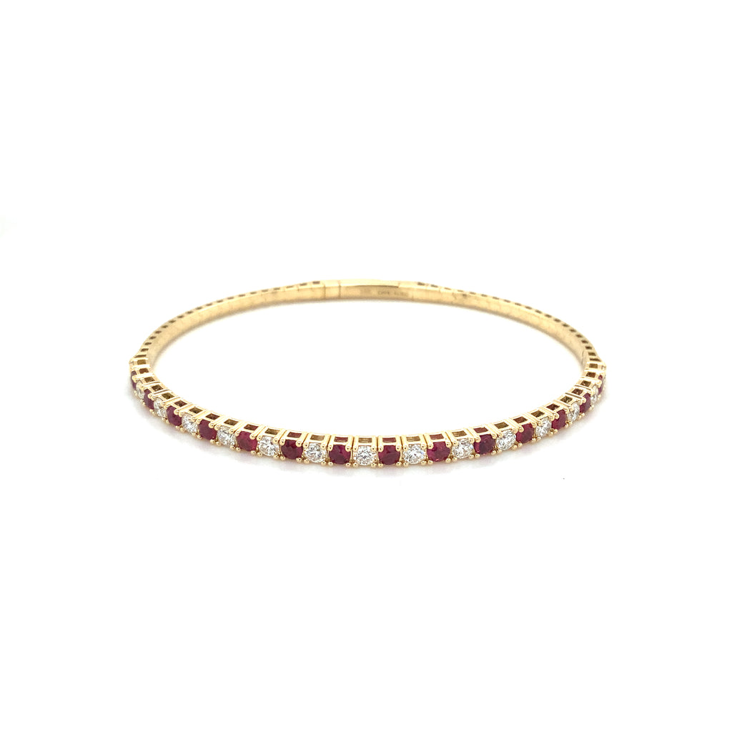 David Kord Flexi Diamond and Ruby Bracelet set in 18K Yellow Gold - Image 2 of 8