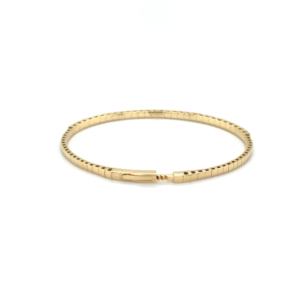 David Kord Flexi Diamond and Emerald Bracelet set in 18K Yellow Gold - Image 4 of 5