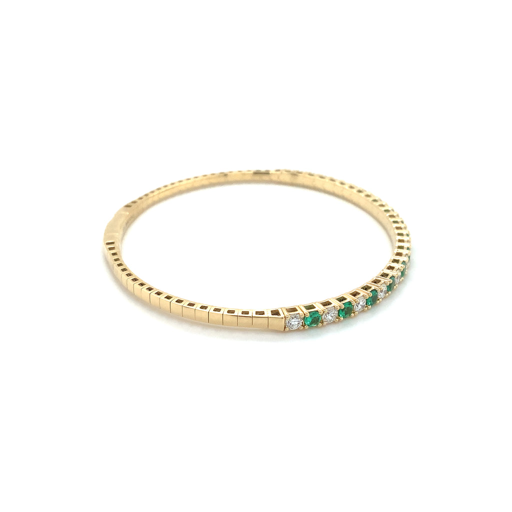 David Kord Flexi Diamond and Emerald Bracelet set in 18K Yellow Gold - Image 5 of 5
