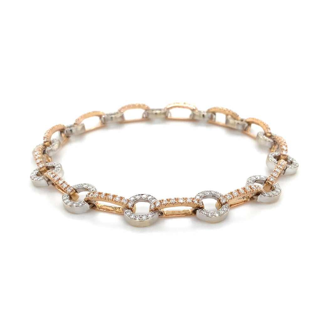 Diamond Link Diamond Bracelet Set in 18K  White and Rose Gold - Image 2 of 4