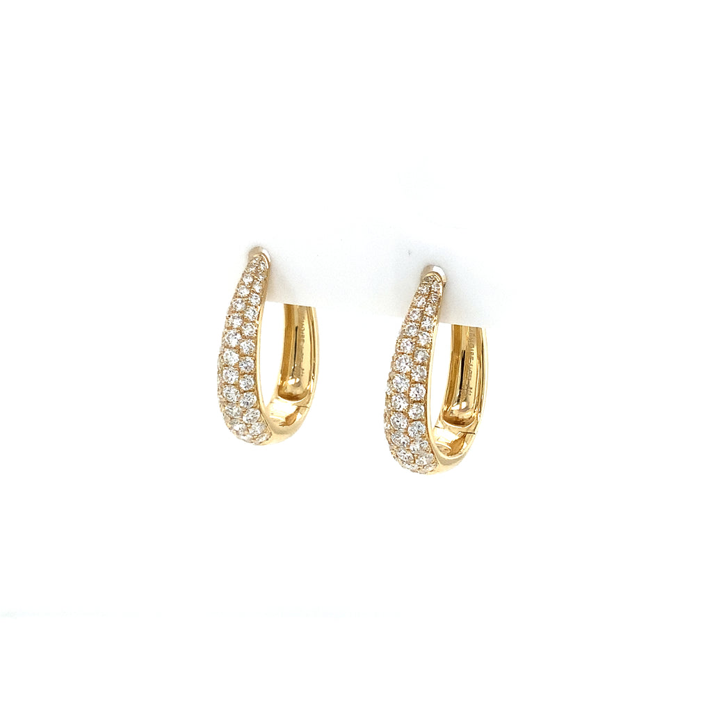 Memoire Paramount Pave Round Brilliant Cut Diamond 0.89 ct. Hoop Earrings set in 18K Yellow Gold - Image 7 of 7