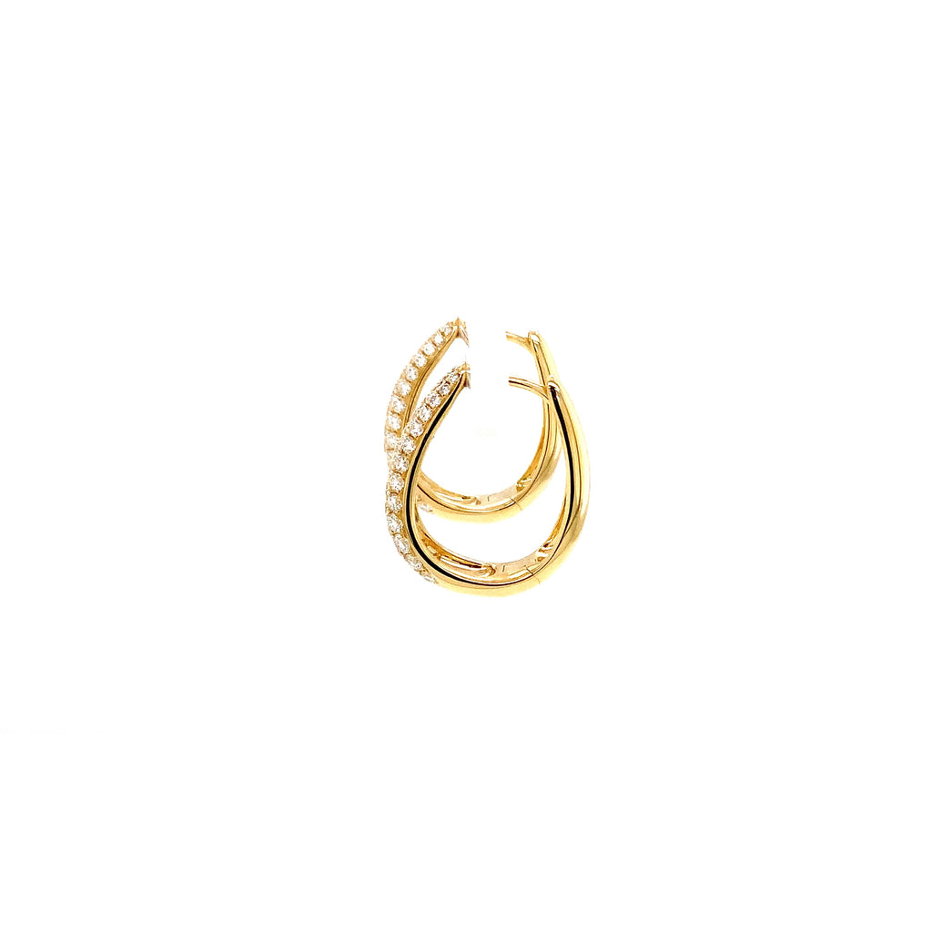 Memoire Paramount Pave Round Brilliant Cut Diamond 0.89 ct. Hoop Earrings set in 18K Yellow Gold - Image 4 of 7