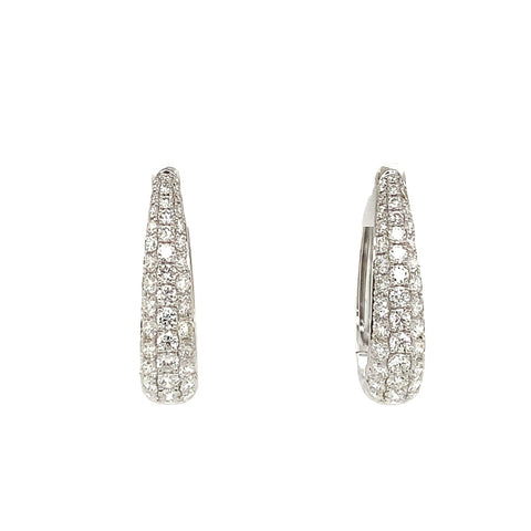 Memoire Paramount Pave Round Brilliant Cut Diamond 0.89 ct. Hoop Earrings set in 18K White Gold - Image 1 of 4