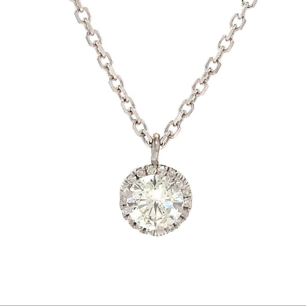 Diamond Halo Pendant set in 14K White Gold - Image 2 of 4