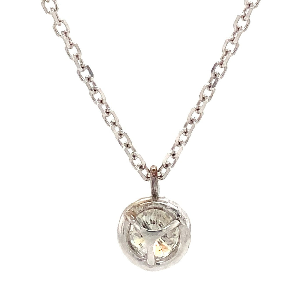 Diamond Halo Pendant set in 14K White Gold - Image 3 of 4