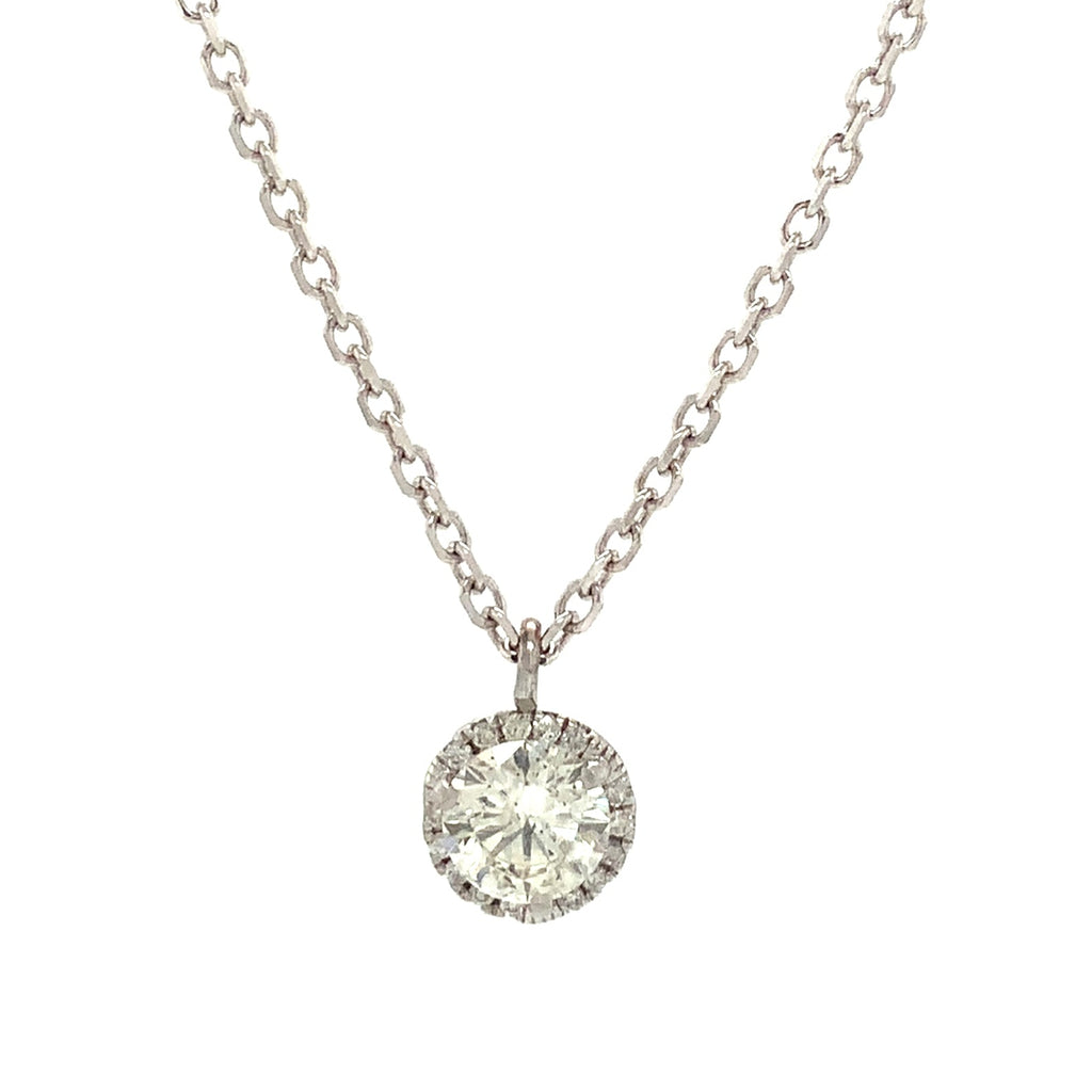Diamond Halo Pendant set in 14K White Gold - Image 4 of 4