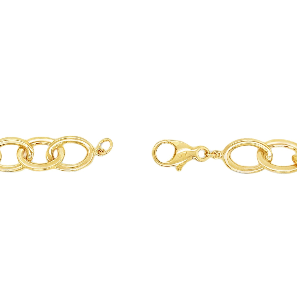 Polished Round Oval Chain Link Necklace in 14K Yellow Gold - Image 5 of 5