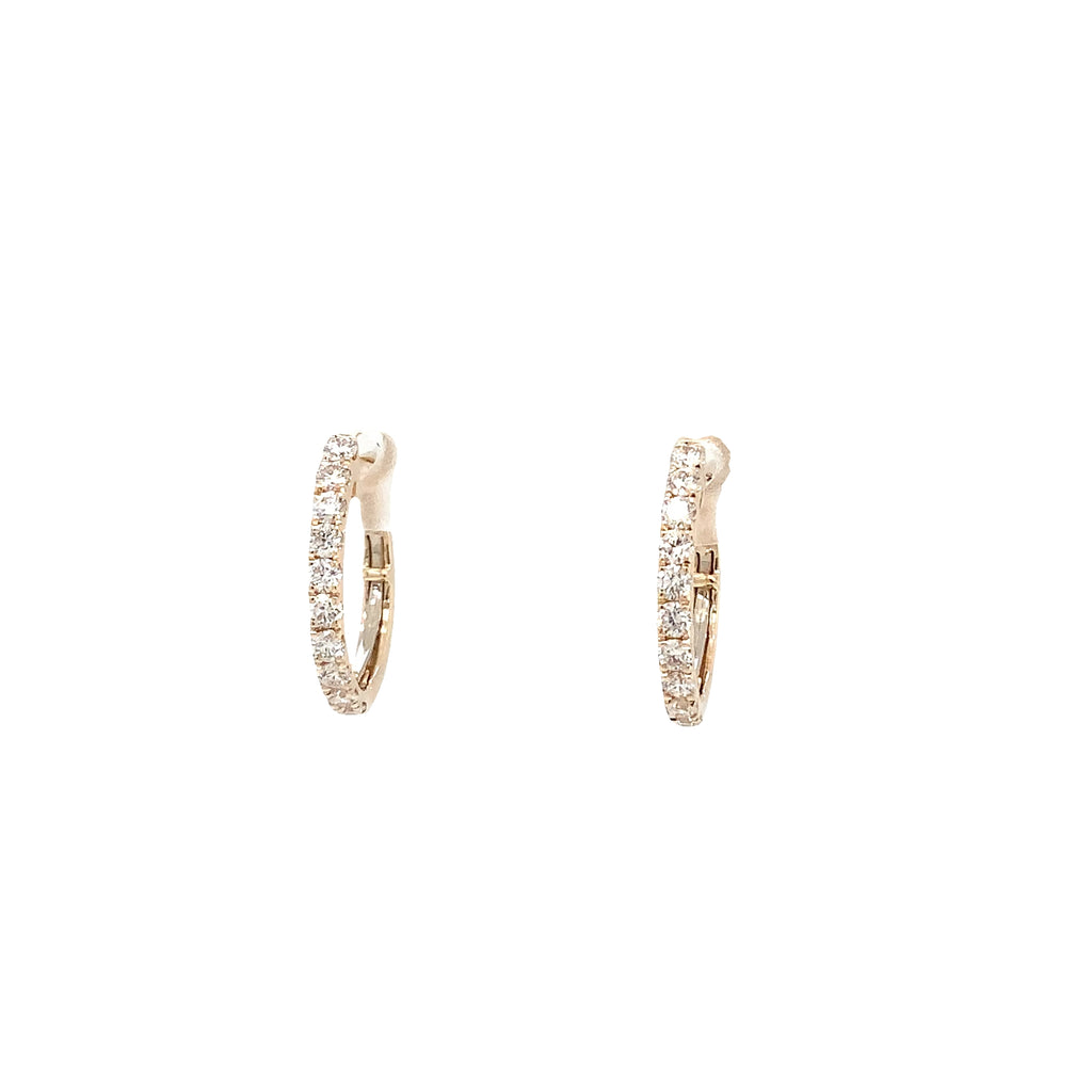 Roman+Jules Small Diamond Hoops Earring set in 14K Yellow Gold - Image 1 of 8