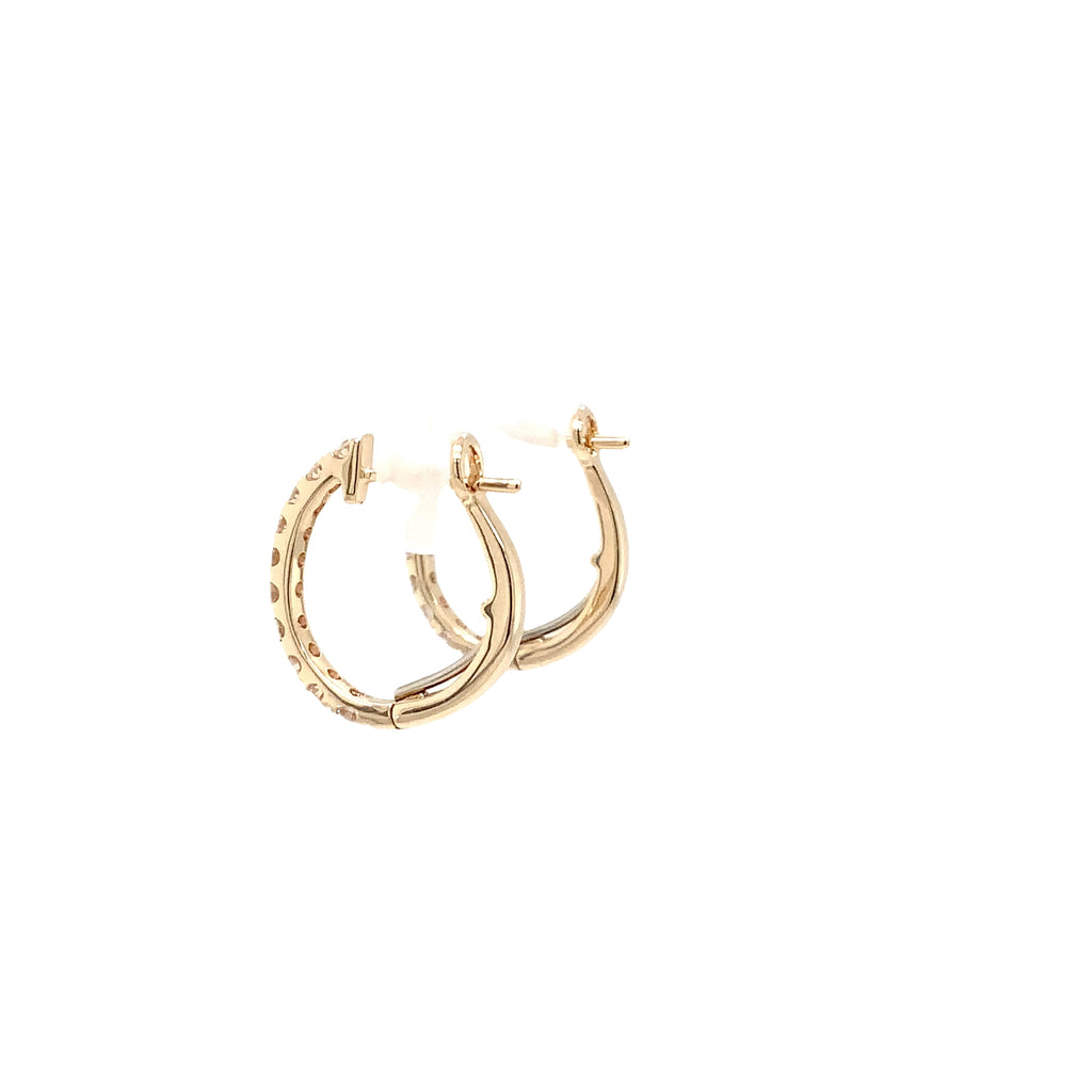 Roman+Jules Small Diamond Hoops Earring set in 14K Yellow Gold - Image 3 of 8