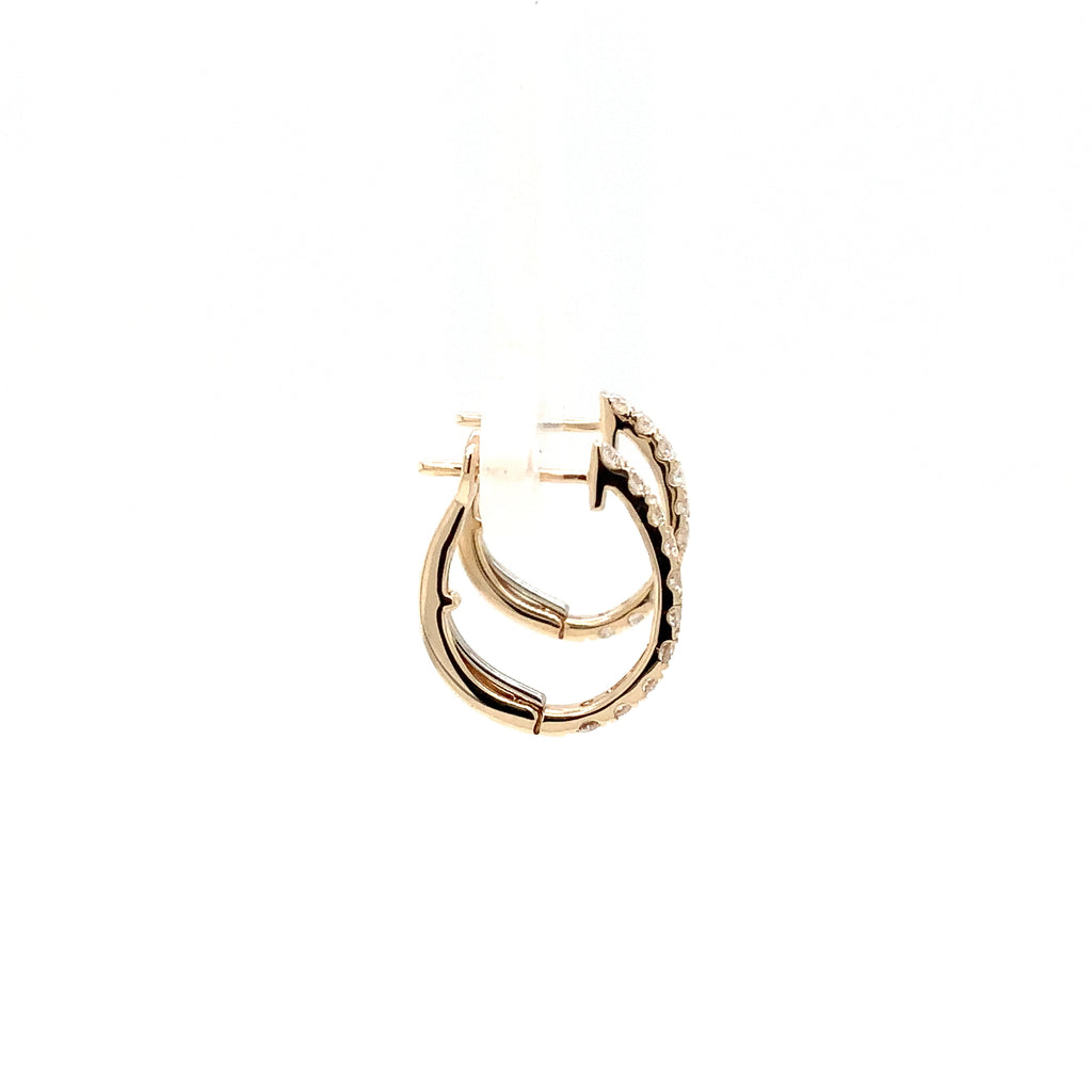 Roman+Jules Small Diamond Hoops Earring set in 14K Yellow Gold - Image 4 of 8