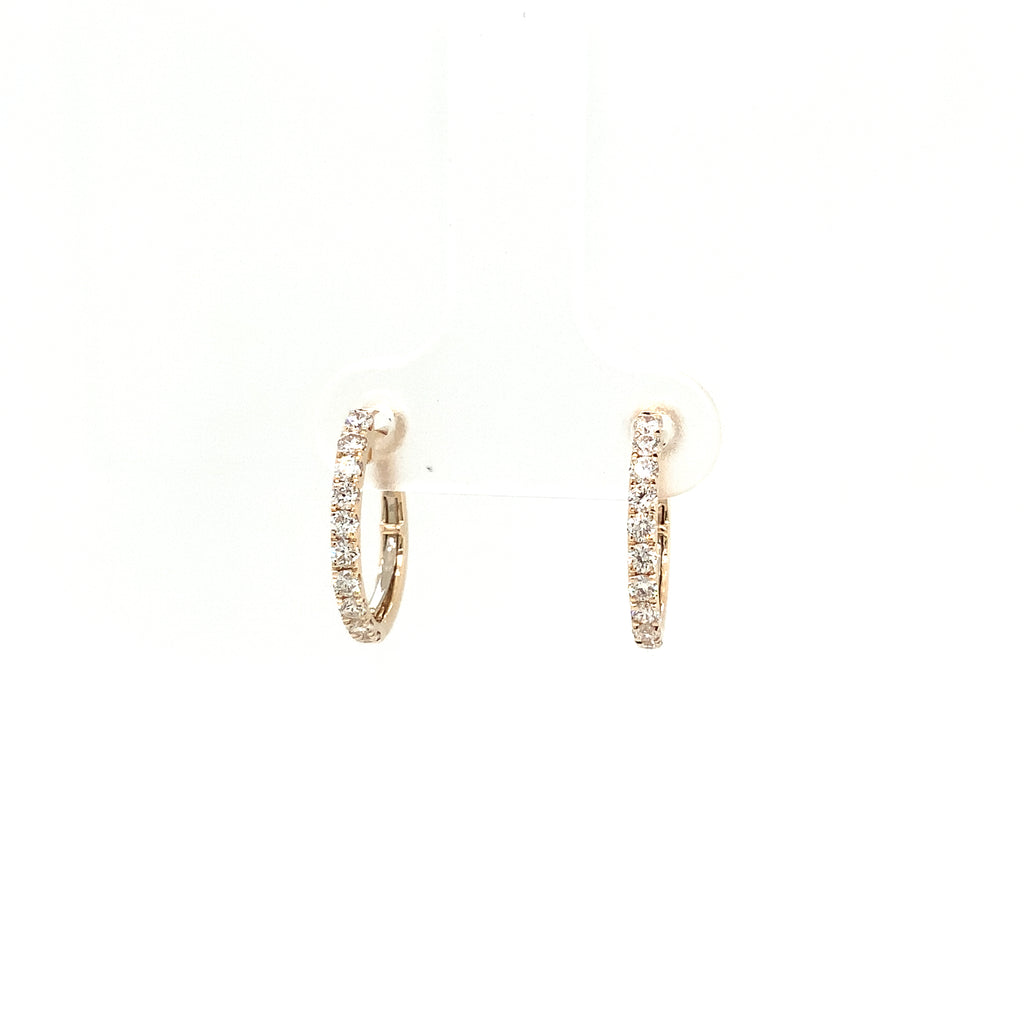 Roman+Jules Small Diamond Hoops Earring set in 14K Yellow Gold - Image 5 of 8