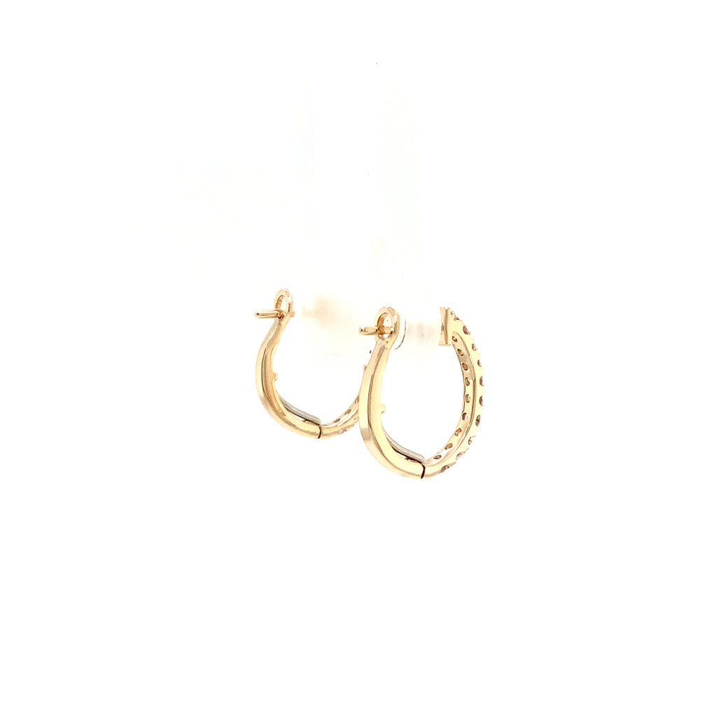 Roman+Jules Small Diamond Hoops Earring set in 14K Yellow Gold - Image 6 of 8