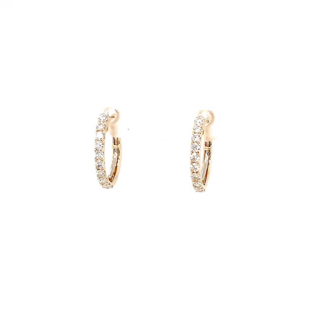Roman+Jules Small Diamond Hoops Earring set in 14K Yellow Gold - Image 7 of 8