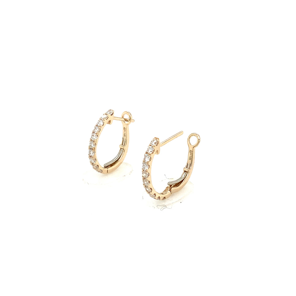 Roman+Jules Small Diamond Hoops Earring set in 14K Yellow Gold - Image 2 of 8