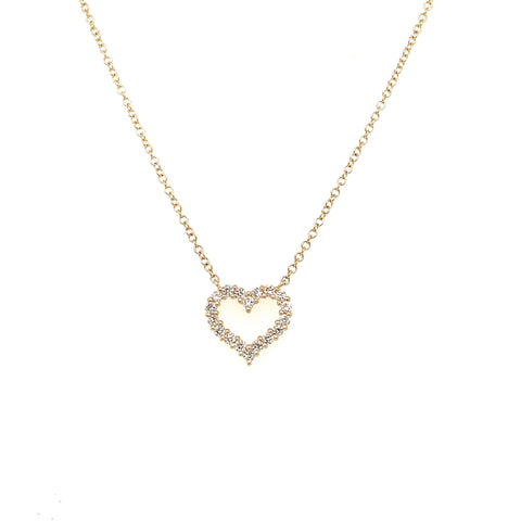 Roman+Jules Small Heart Shape Diamond Necklace set in 14K Yellow Gold - Image 1 of 6
