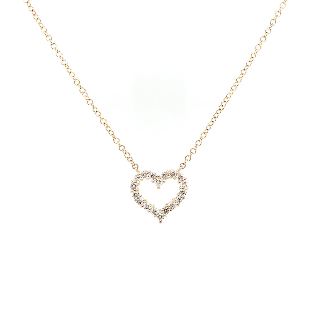 Roman+Jules Small Heart Shape Diamond Necklace set in 14K Yellow Gold - Image 5 of 6