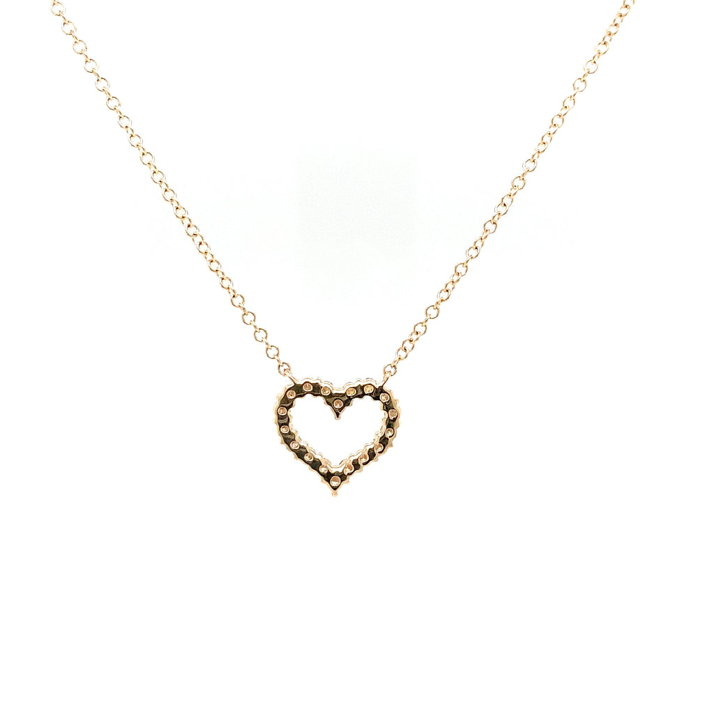 Roman+Jules Small Heart Shape Diamond Necklace set in 14K Yellow Gold - Image 2 of 6