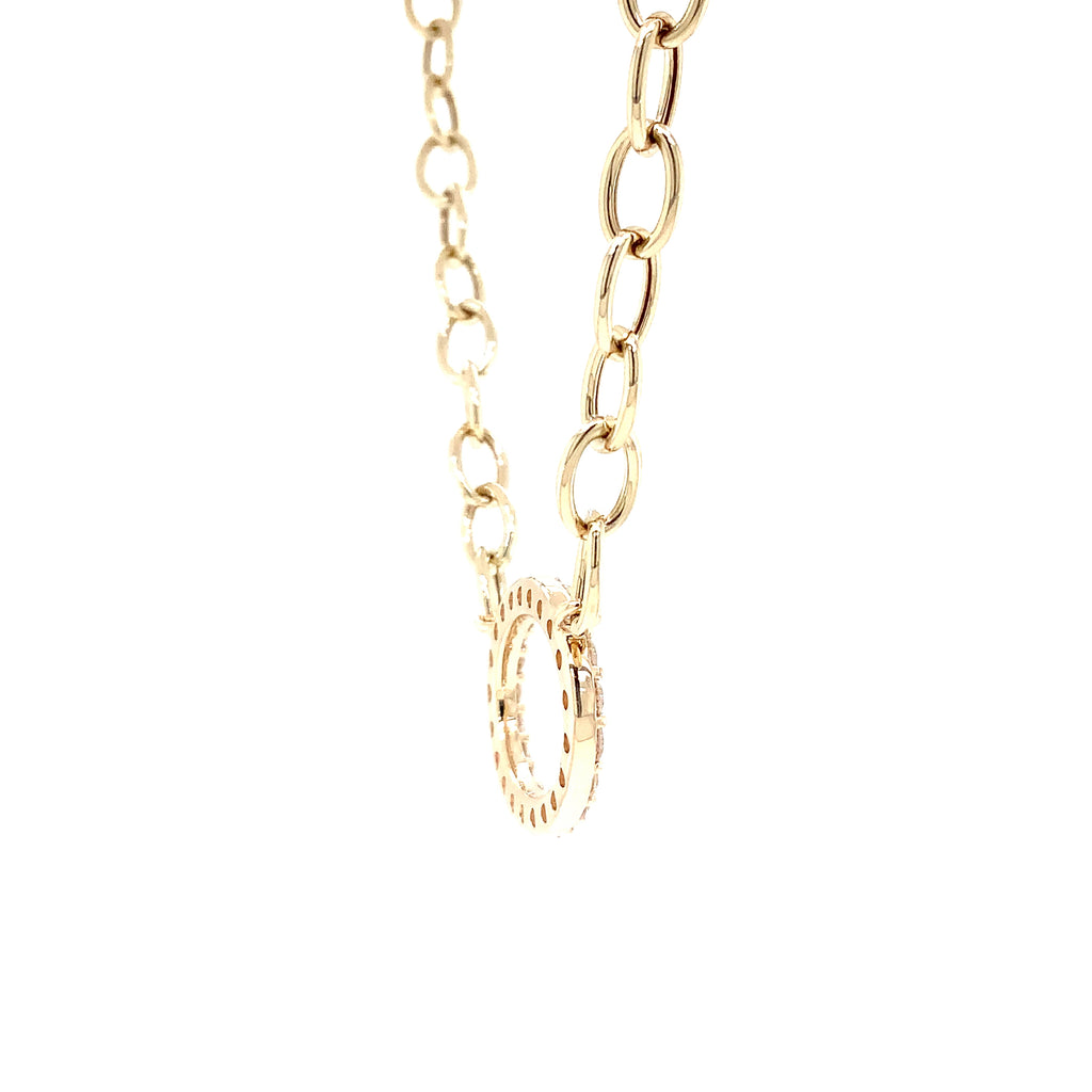 Roman+Jules Oval Shaped Diamond Necklace set in 14K Yellow Gold - Image 4 of 6