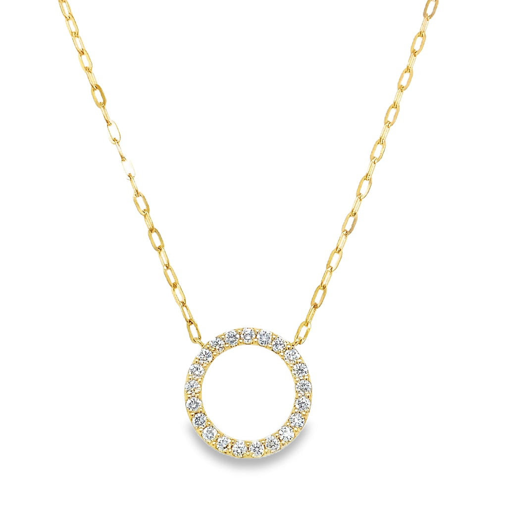 Roman+Jules Circle Diamond Necklace set in 14K Yellow Gold - Image 1 of 4
