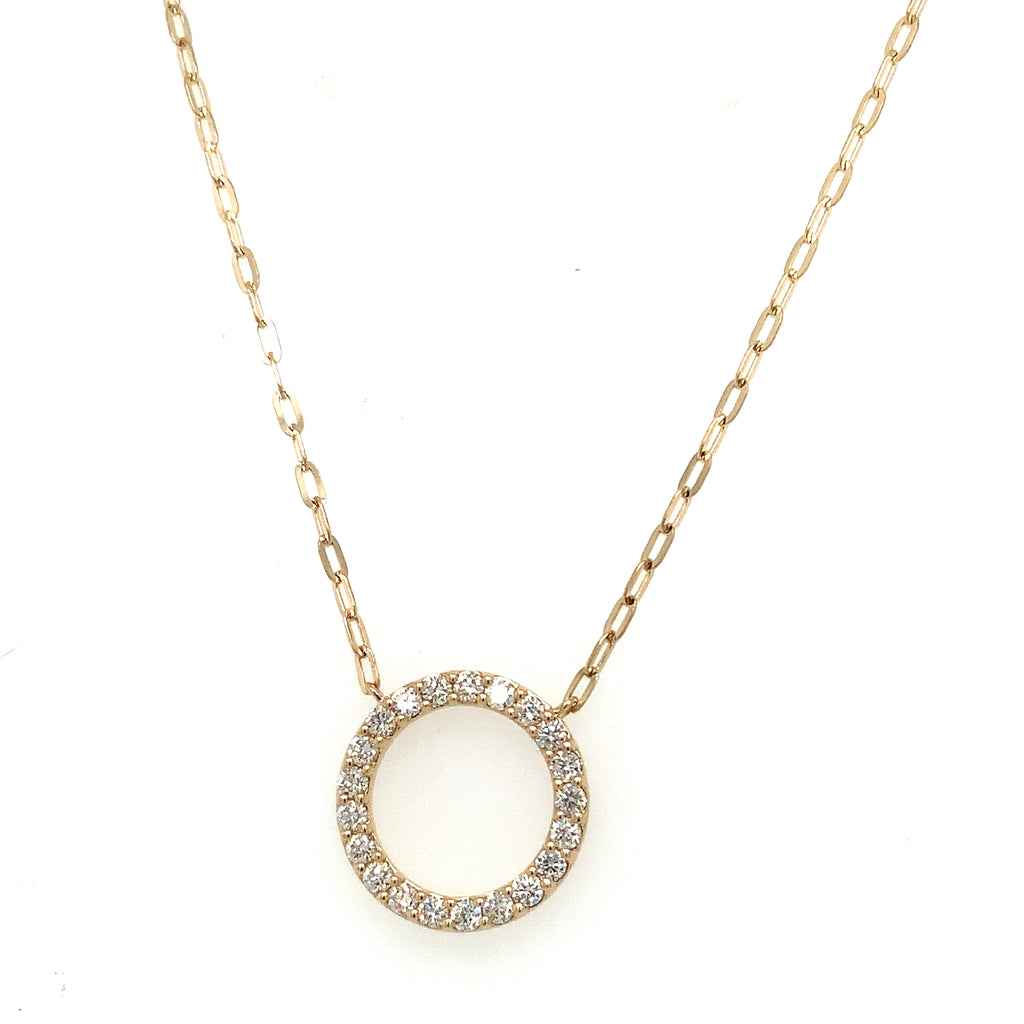Roman+Jules Circle Diamond Necklace set in 14K Yellow Gold - Image 2 of 4